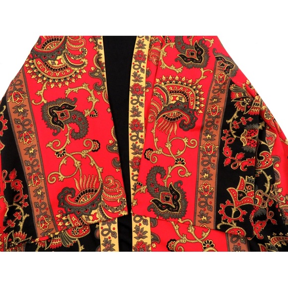 NWOT Vintage 90s Baroque Royalty Black Gold Red Wrap Jacket 24W Made USA - Picture 7 of 7